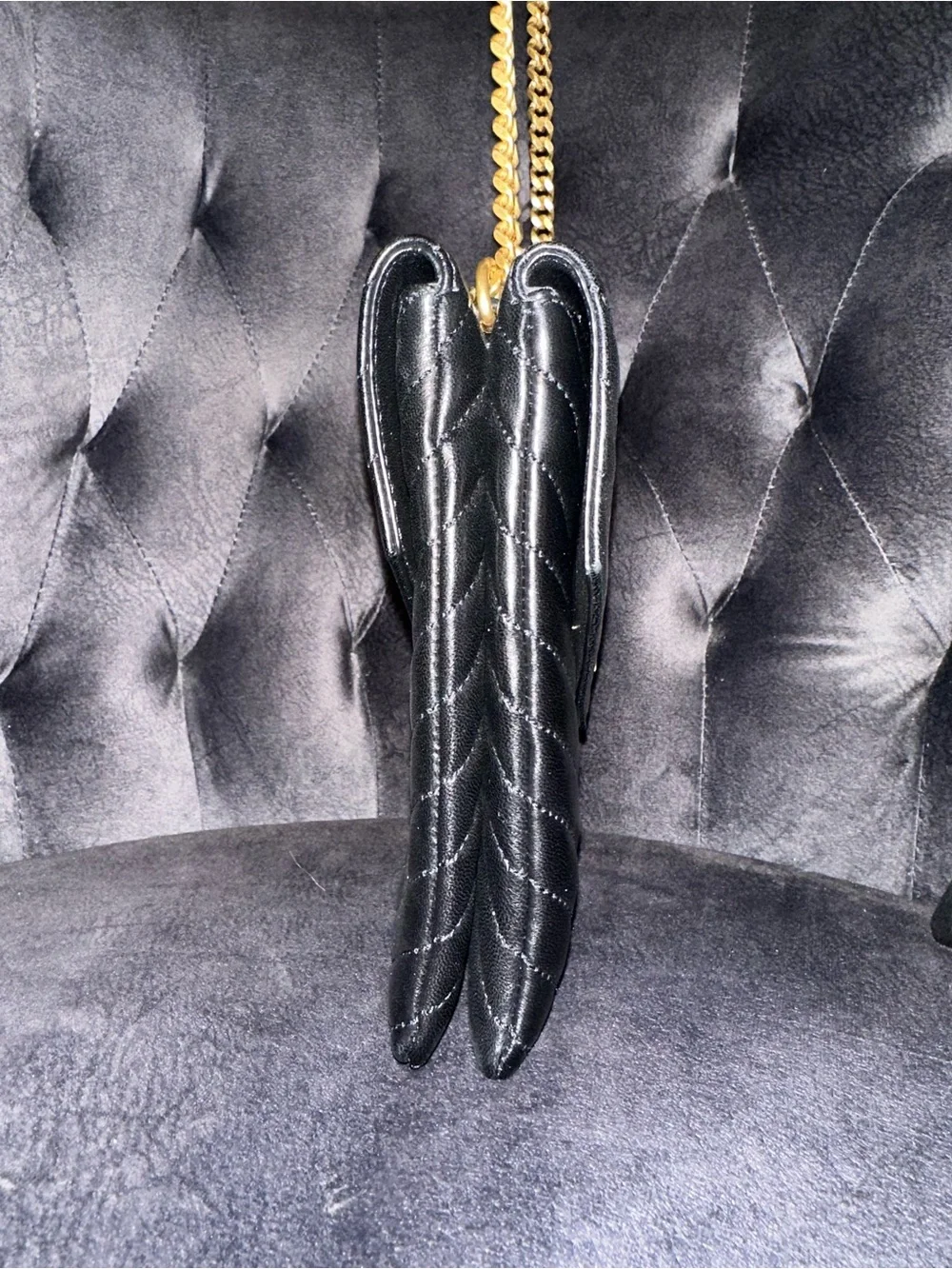 Saint Laurent Quilted Leather Double Flap Crossbody Bag – Never Worn